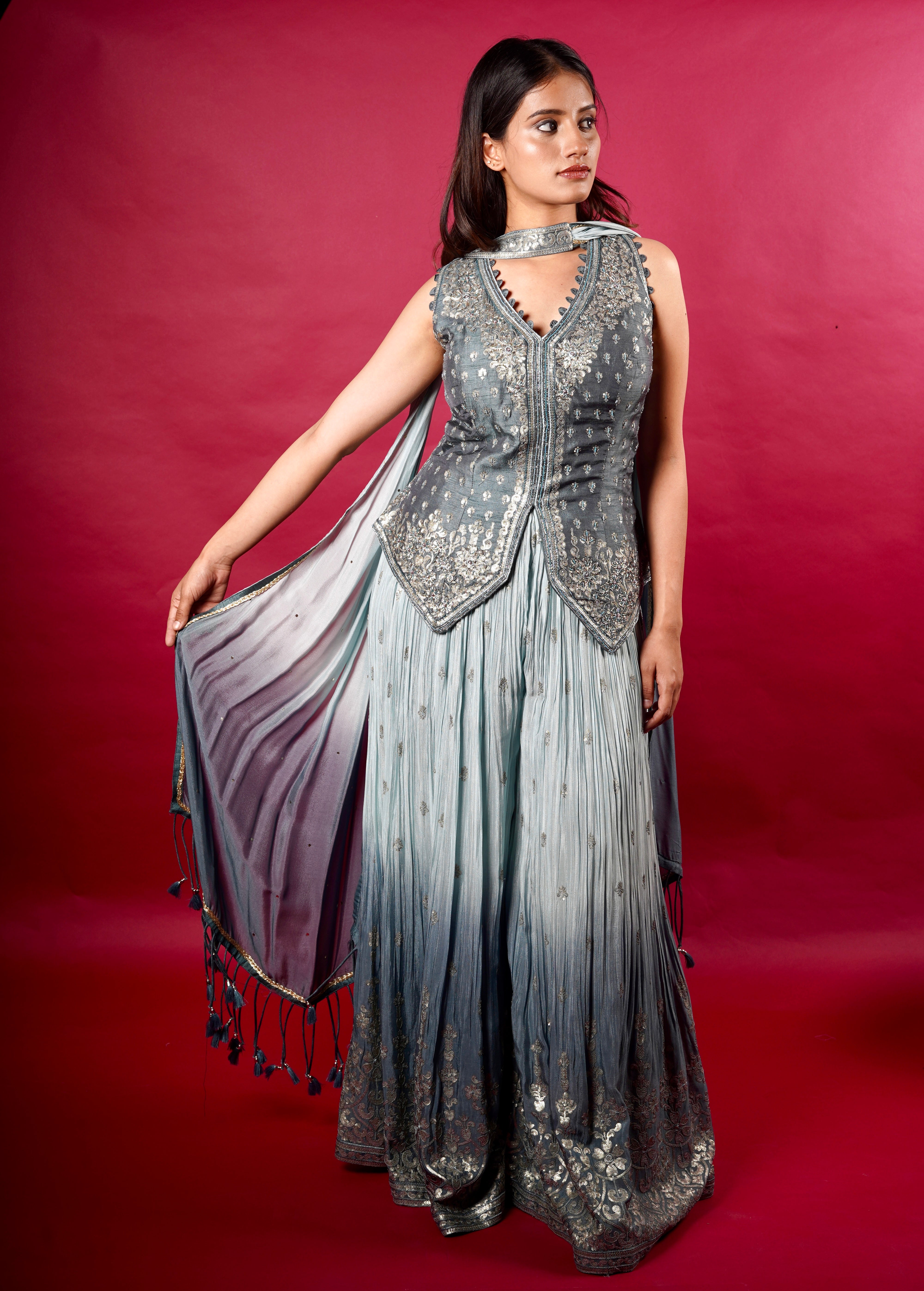 Zehra layered sharara