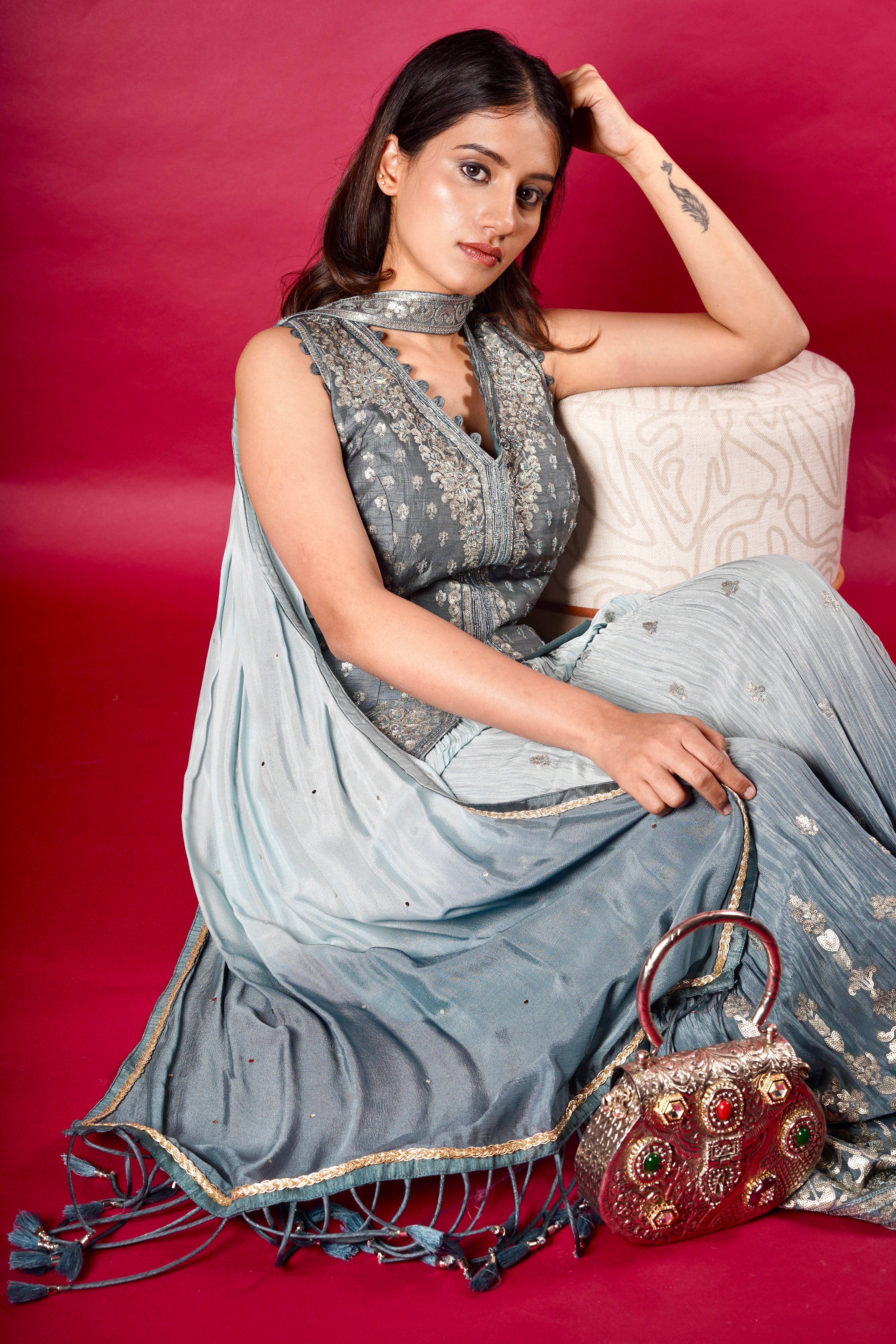 Zehra layered sharara