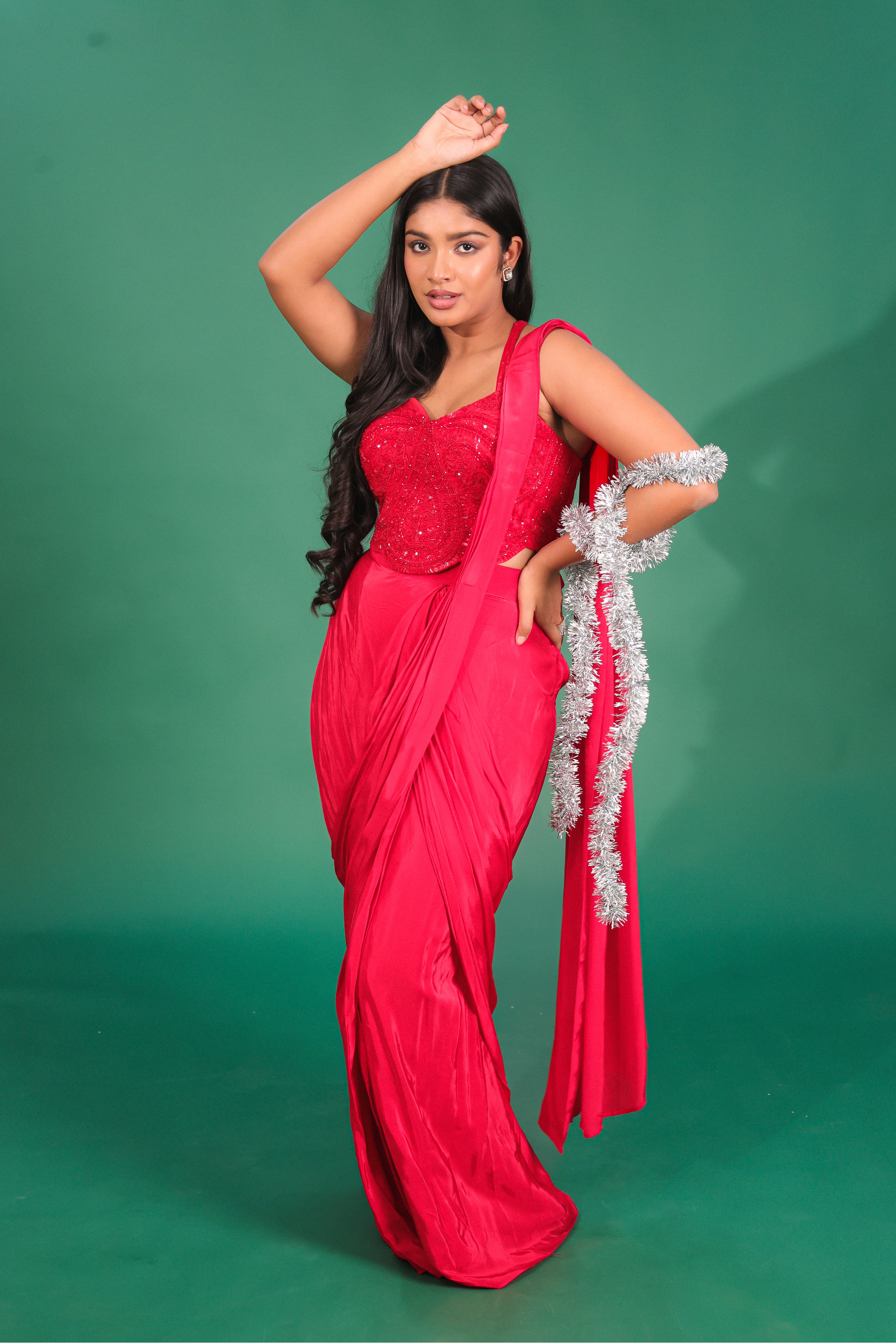 Corset drape saree