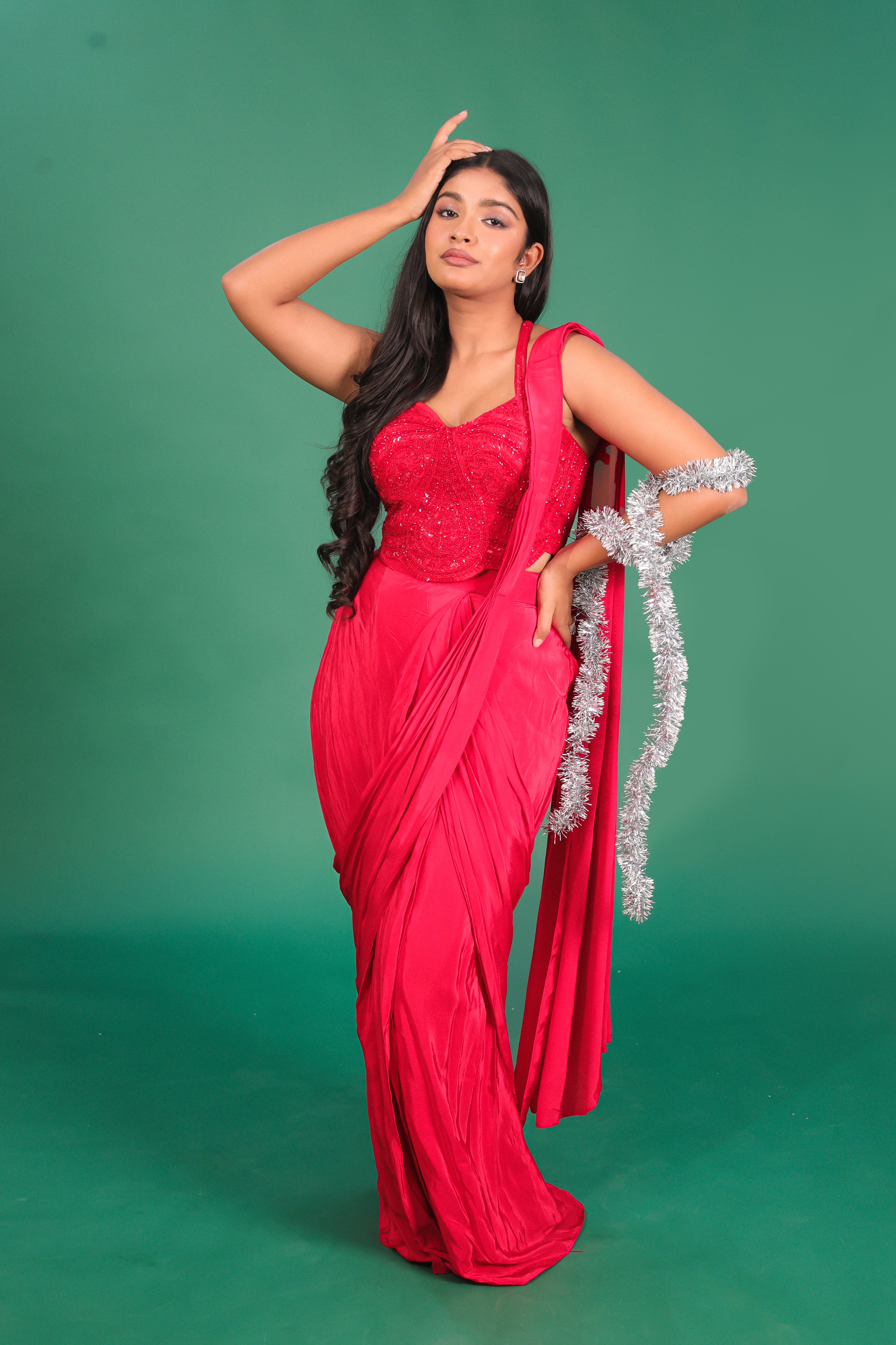 Corset drape saree