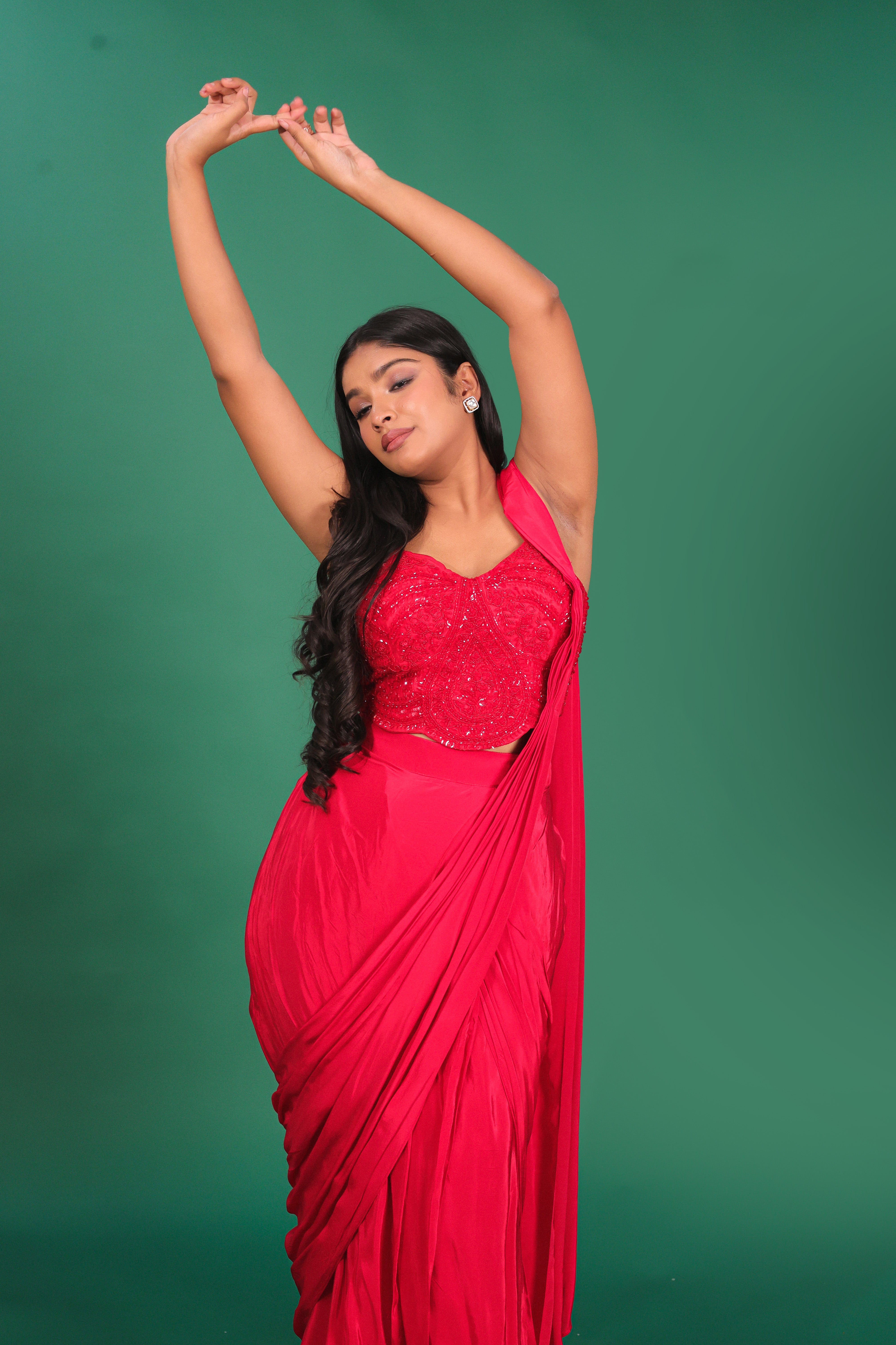 Corset drape saree