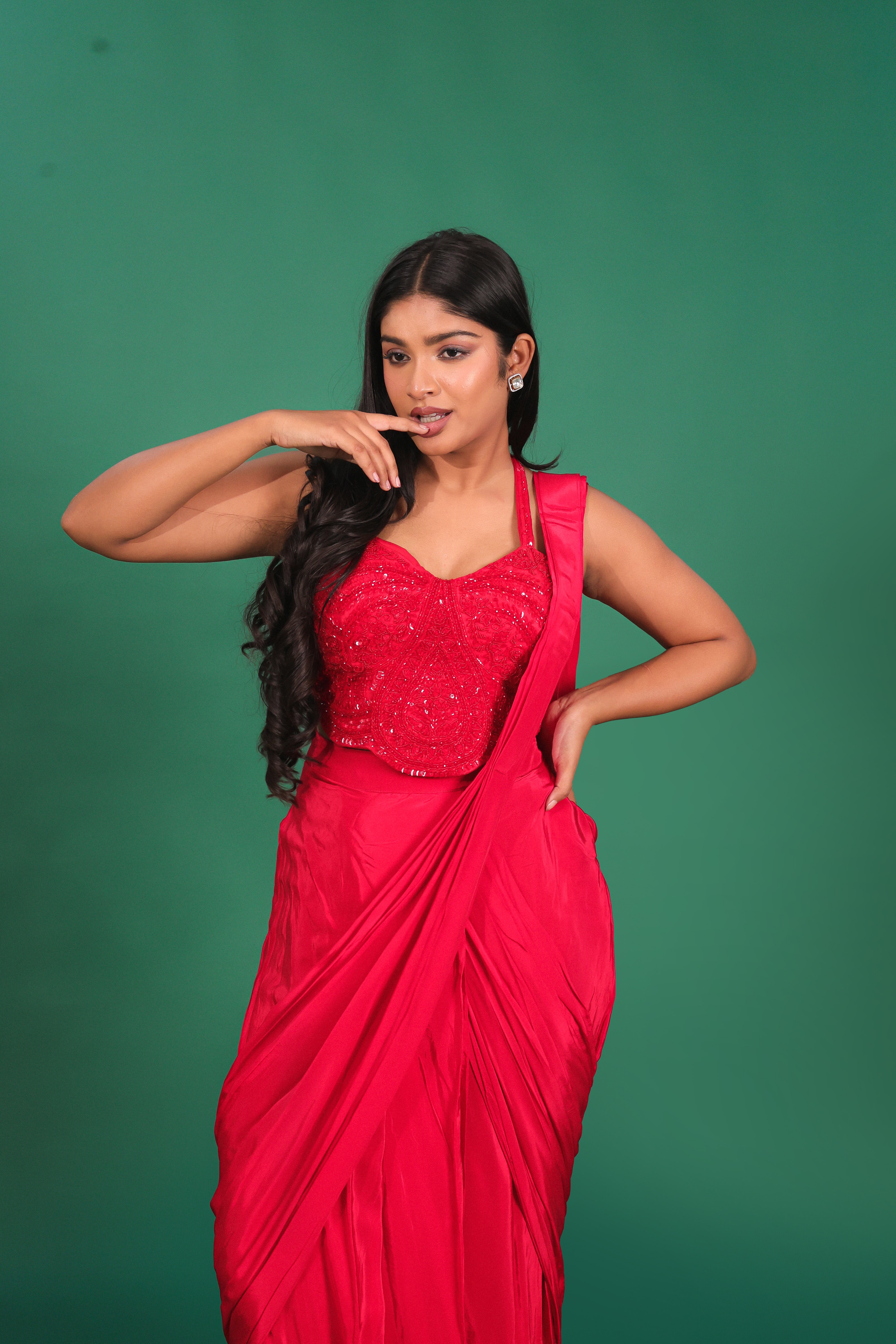 Corset drape saree