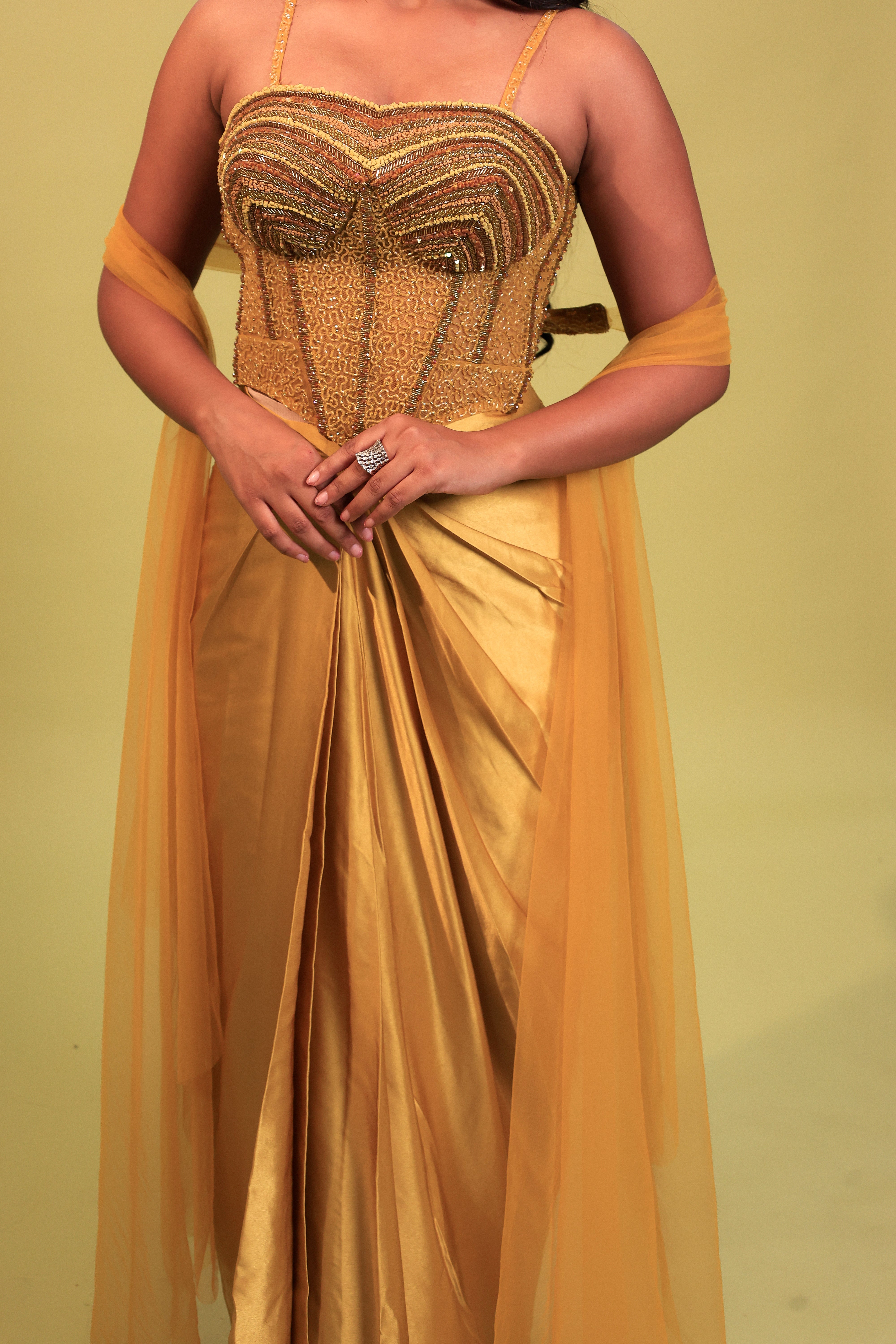SEQUINCE DRAPE SKIRT
