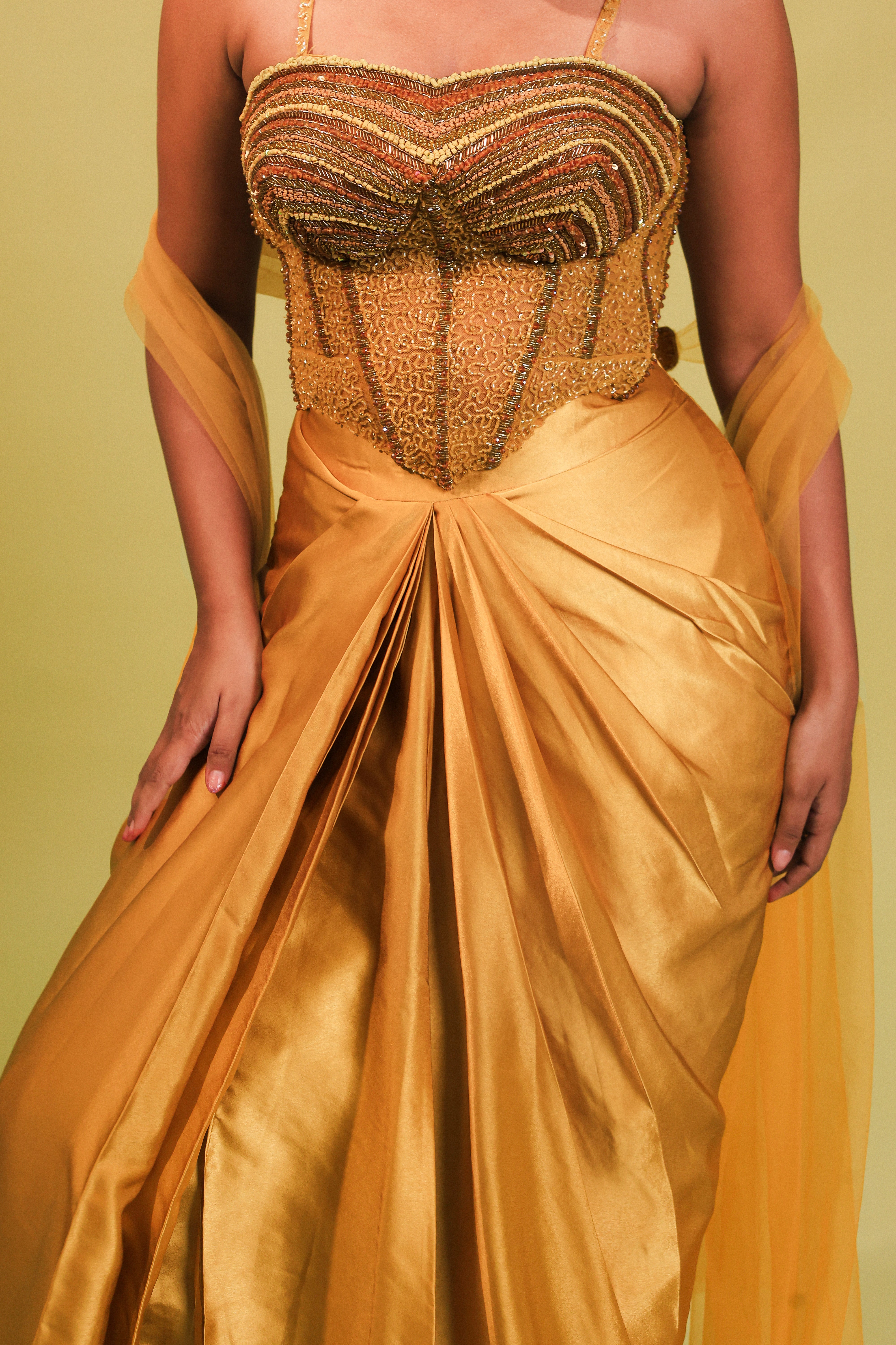 SEQUINCE DRAPE SKIRT