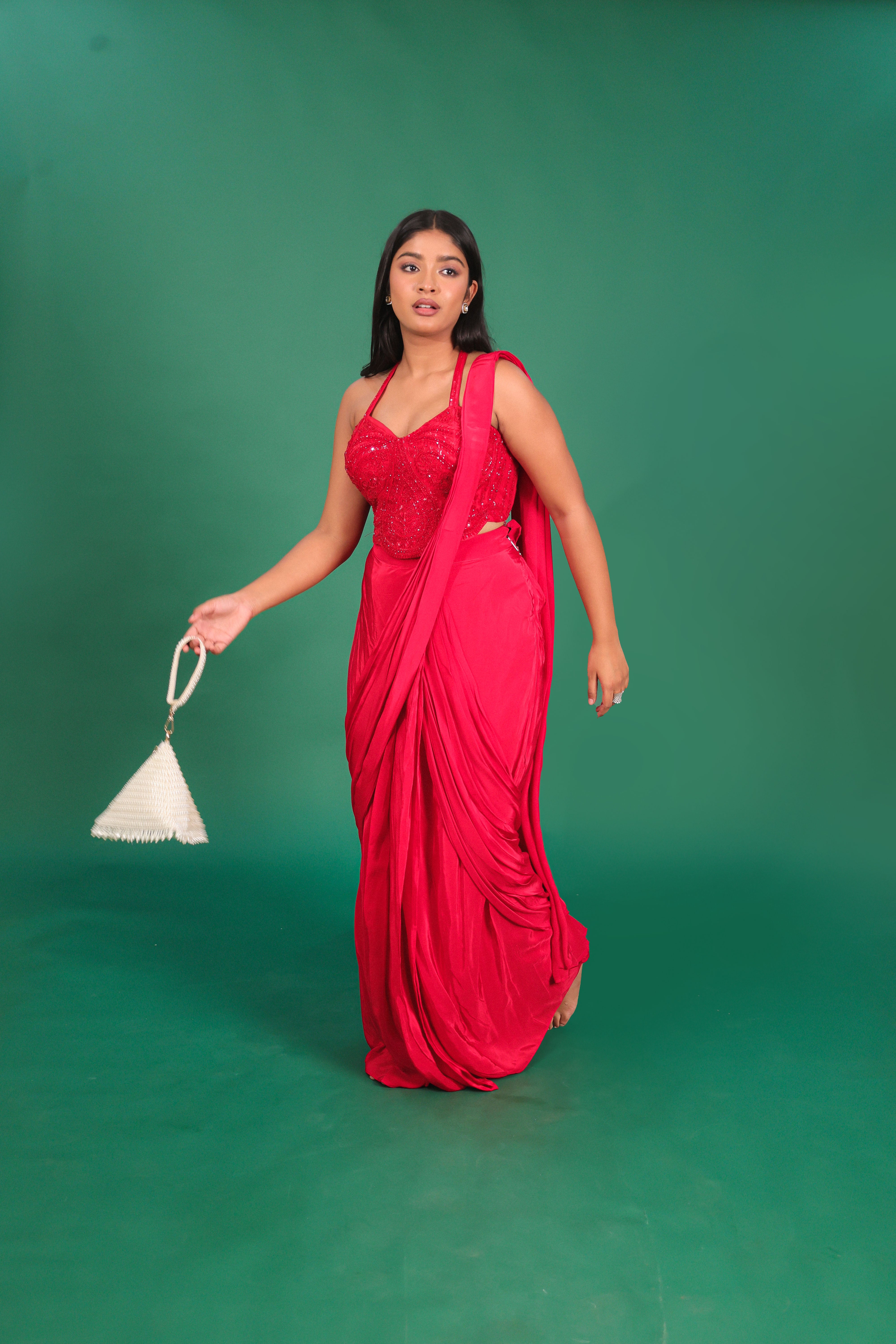 Corset drape saree