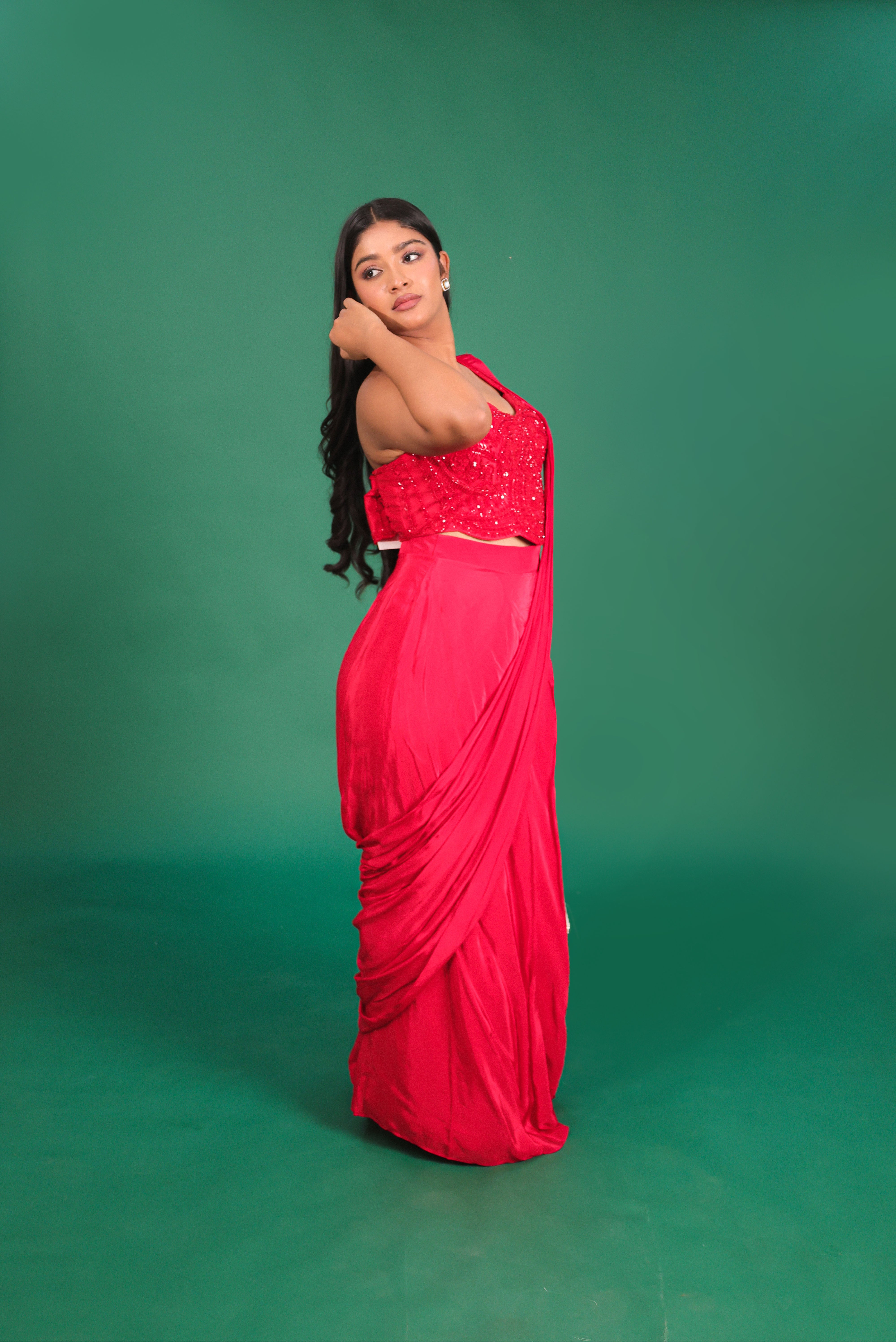 Corset drape saree