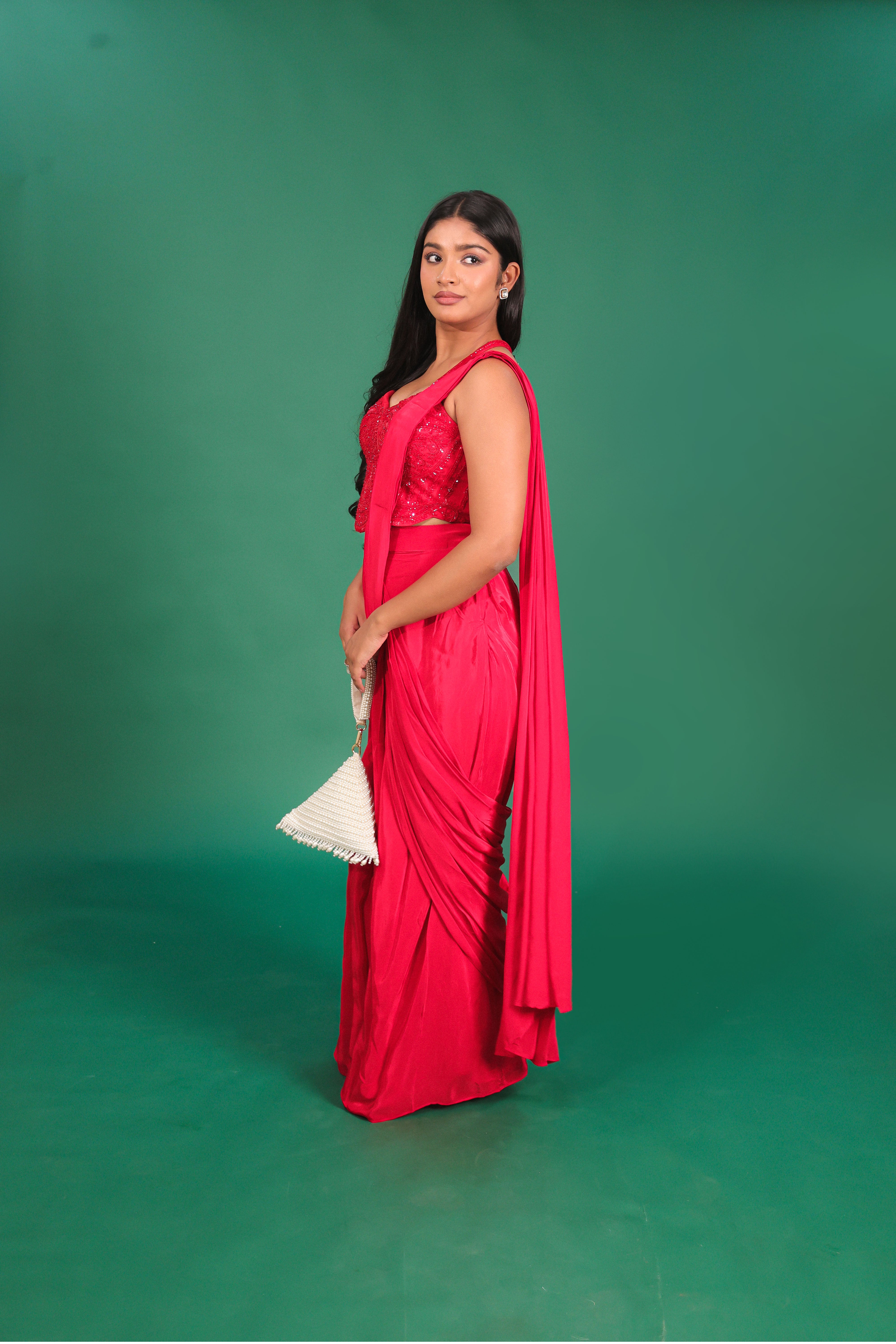 Corset drape saree