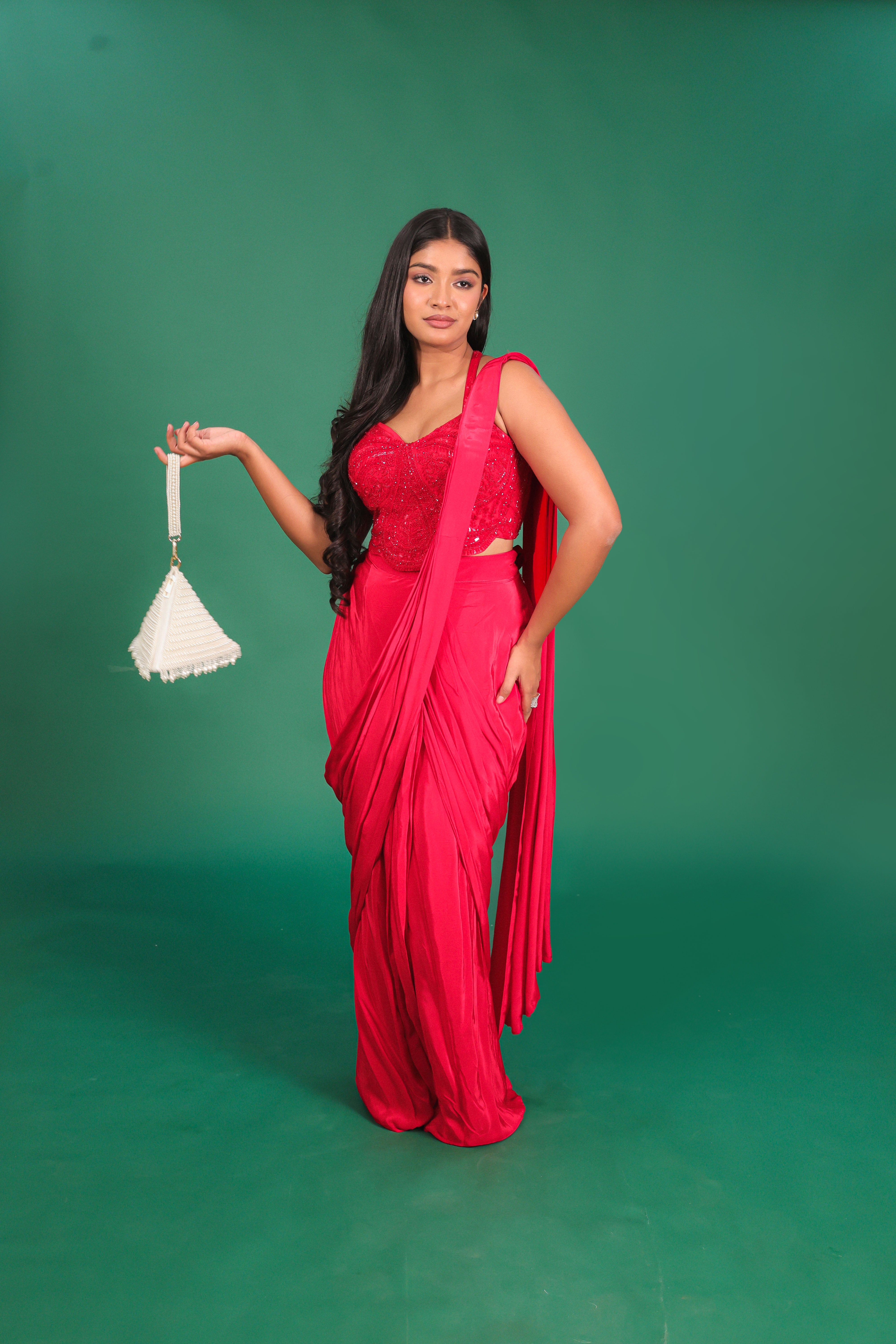 Corset drape saree