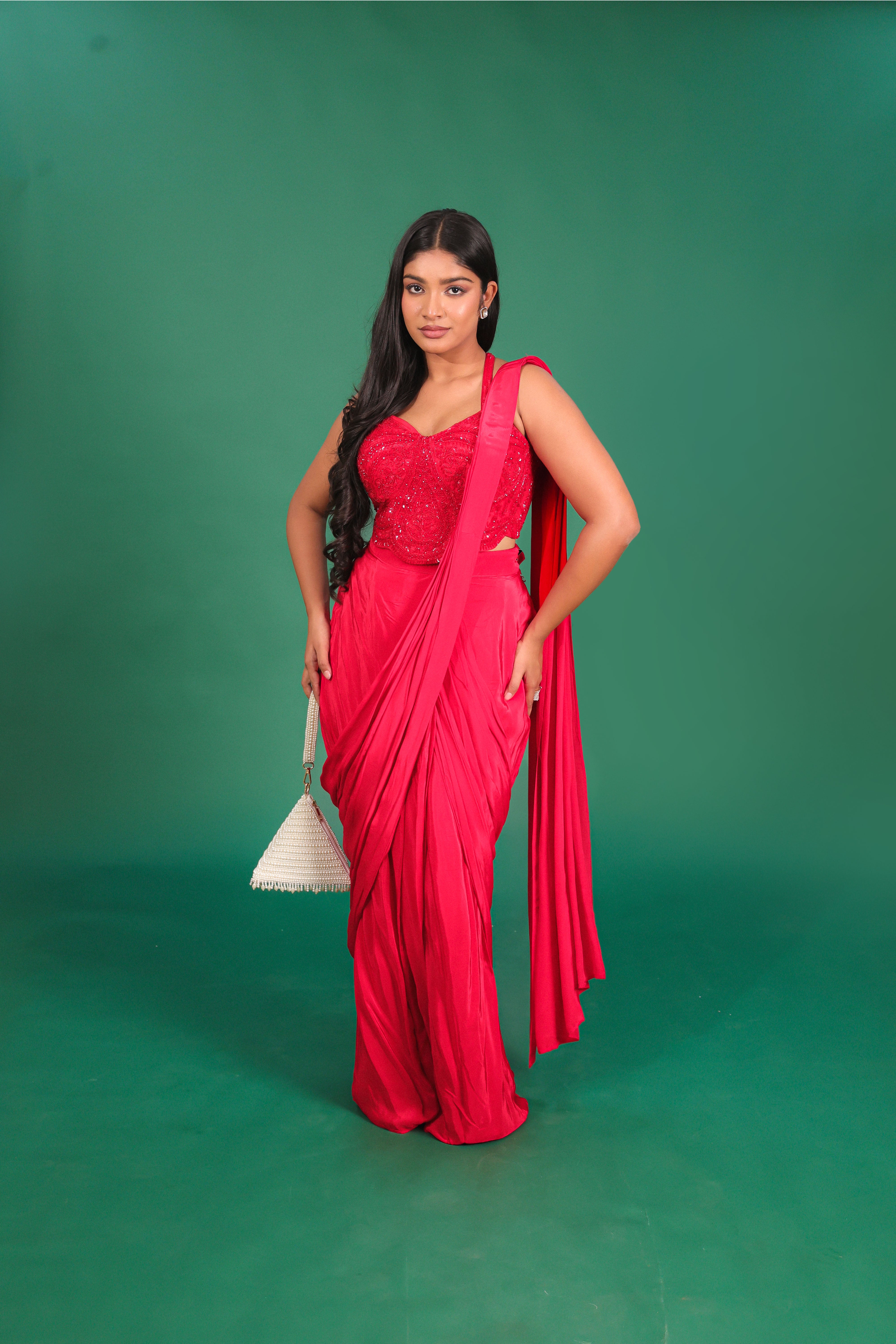 Corset drape saree