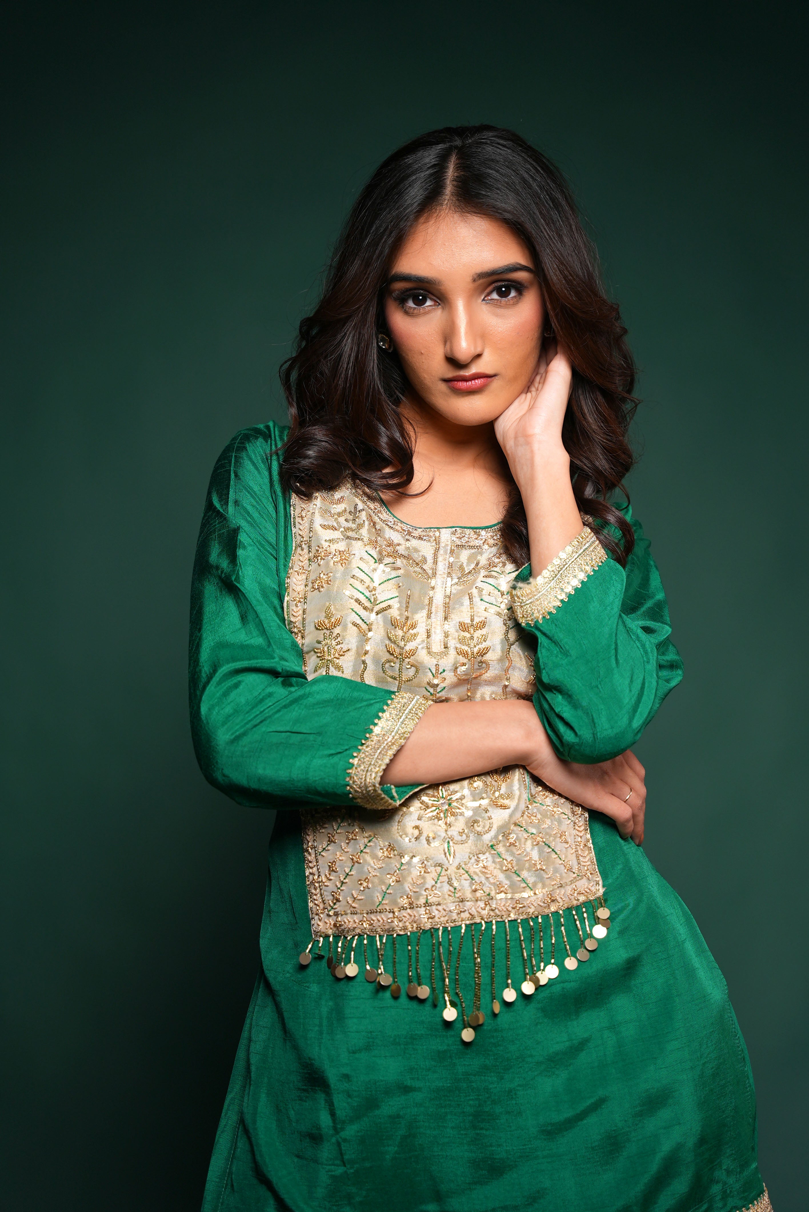 Royale moss kurta ensemble