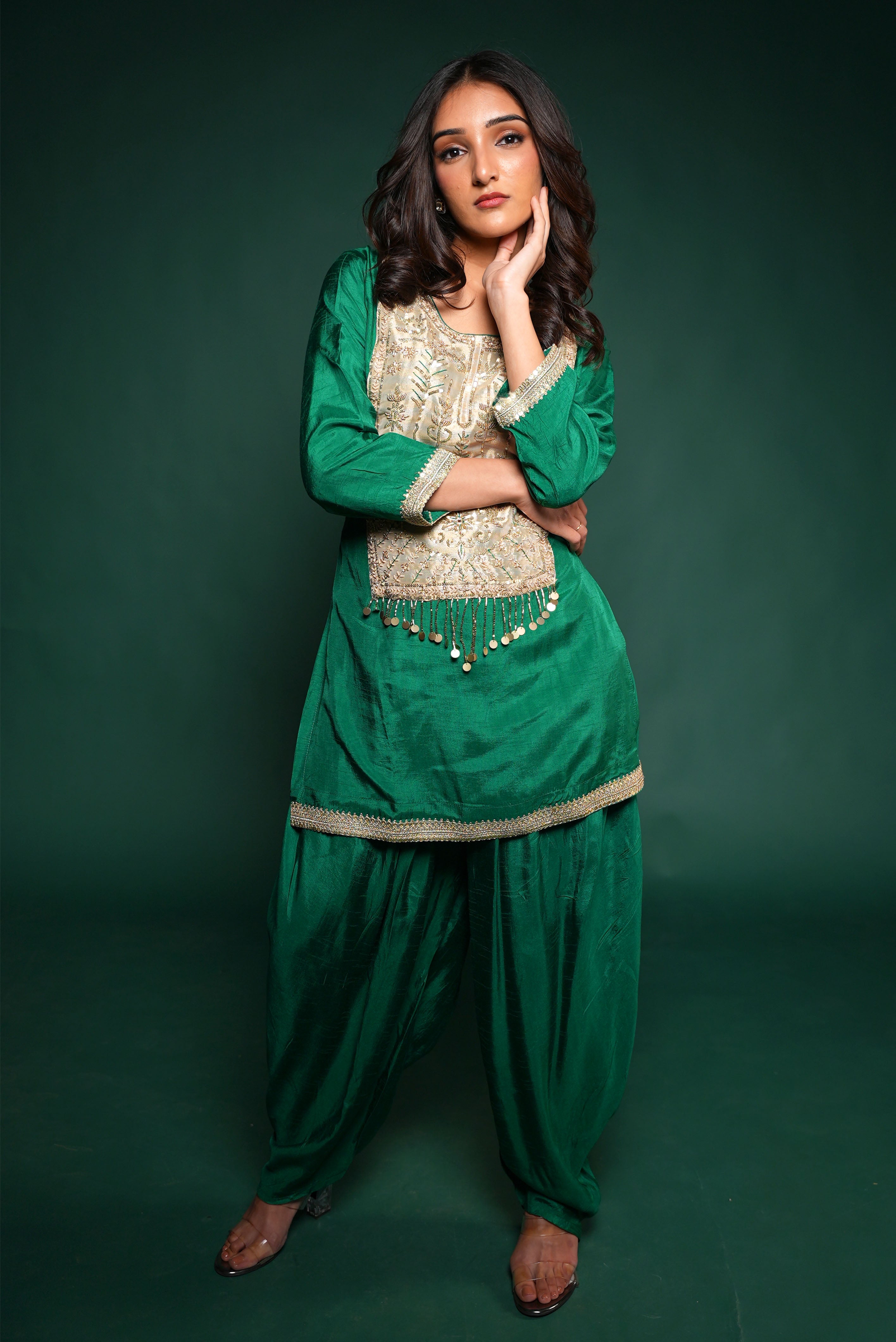 Royale moss kurta ensemble