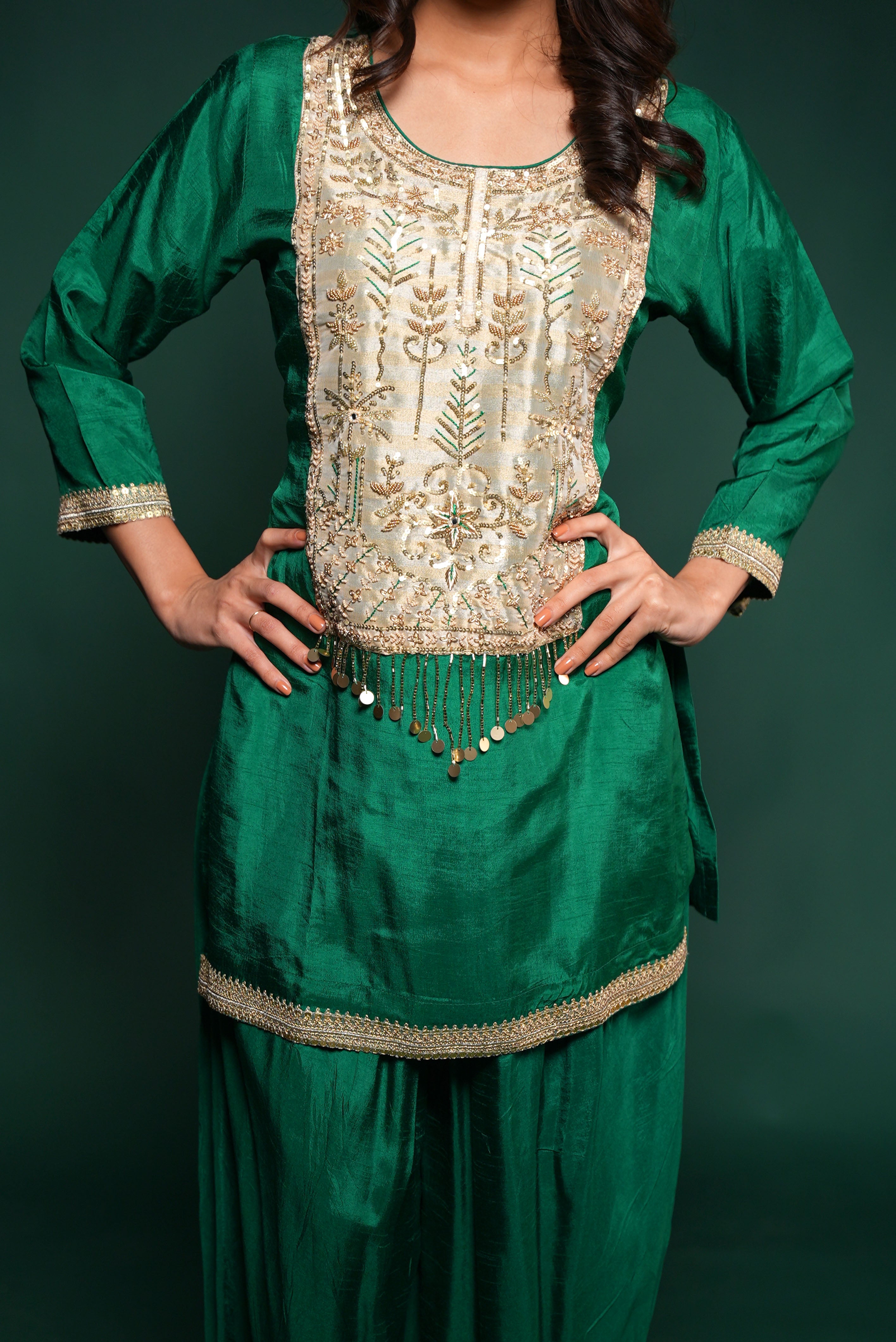 Royale moss kurta ensemble