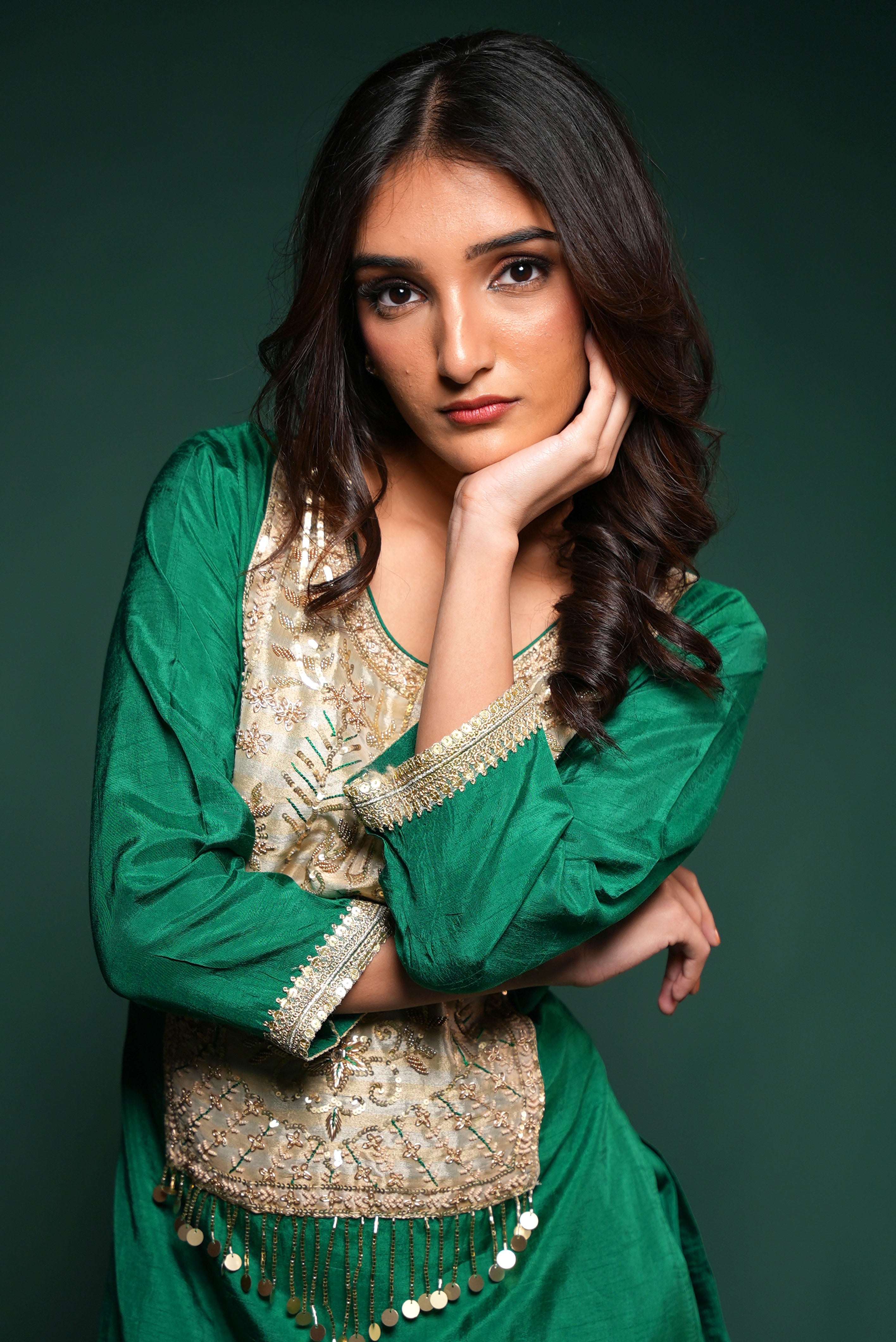Royale moss kurta ensemble