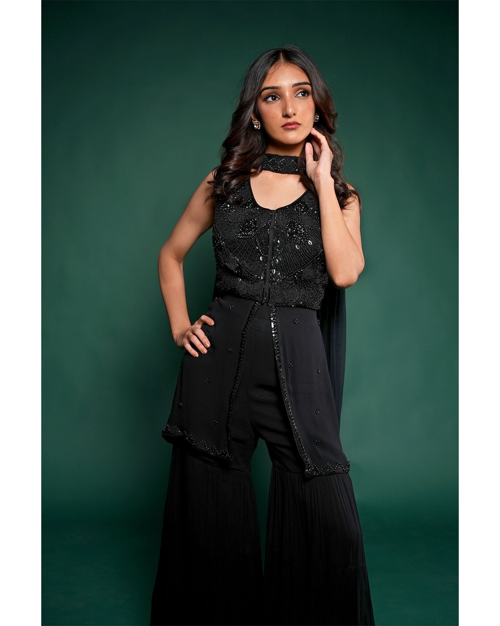 noir ziya sharara set