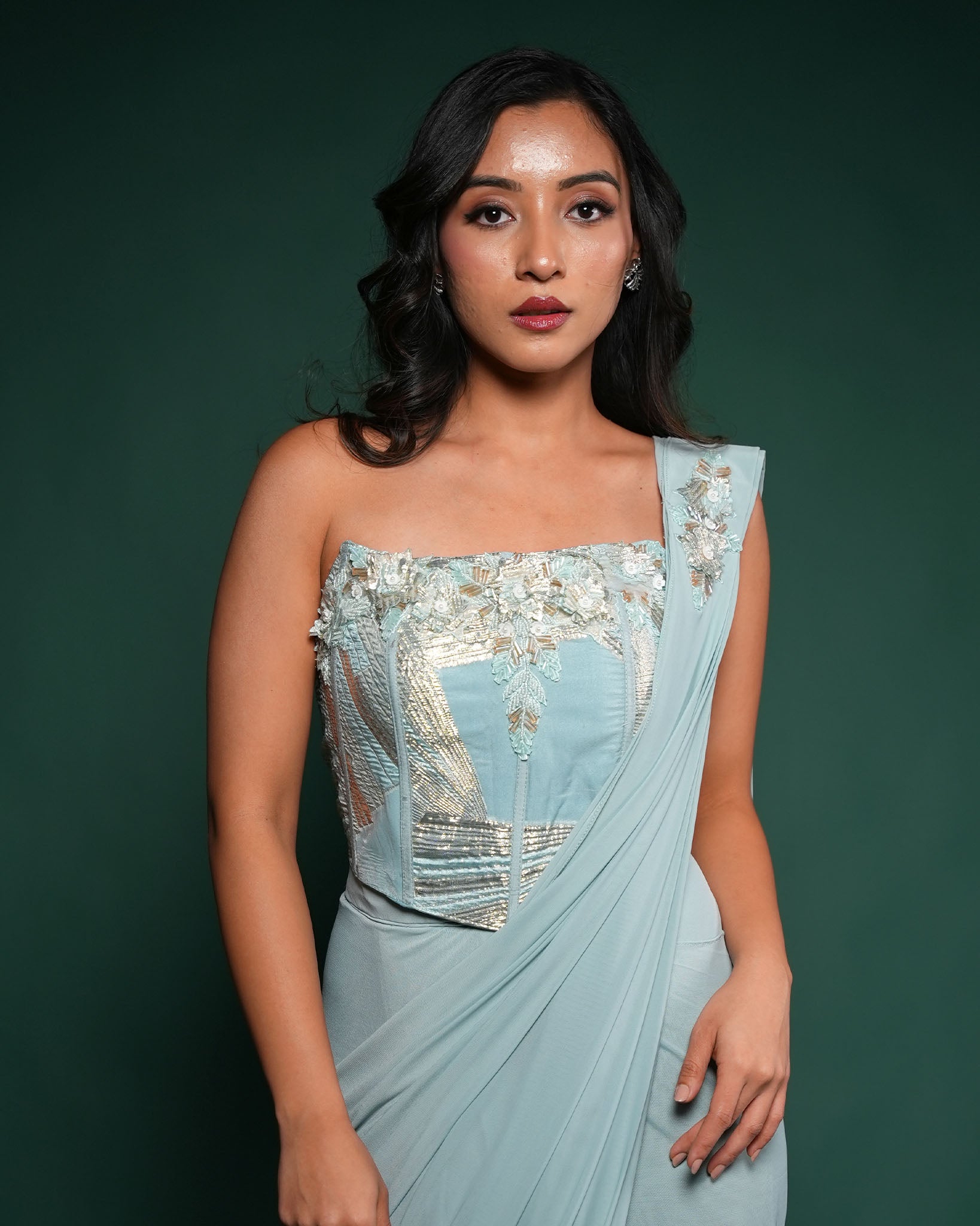 Sea mist aiyana drape saree