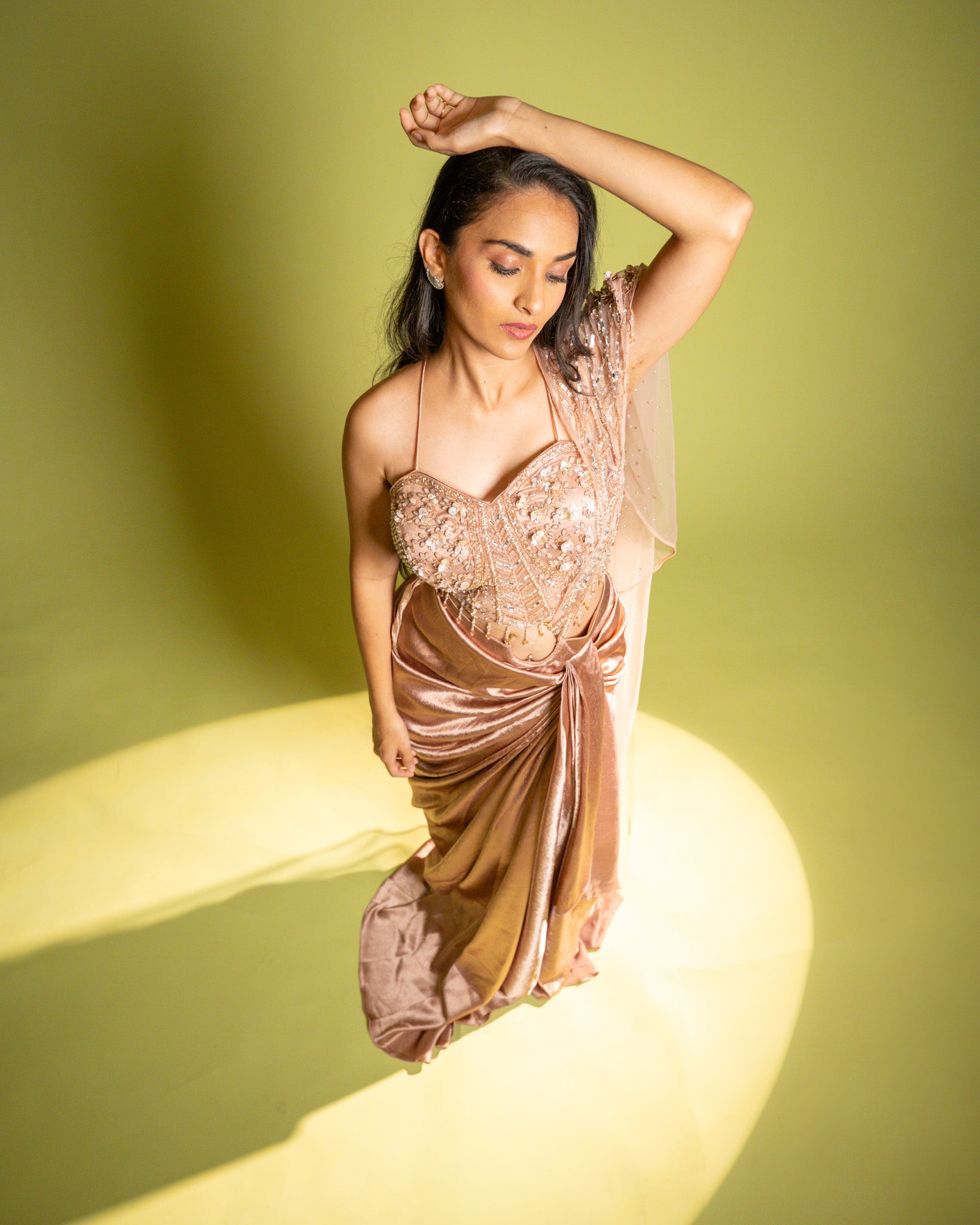 ROSE GOLD DRAPE SKIRT