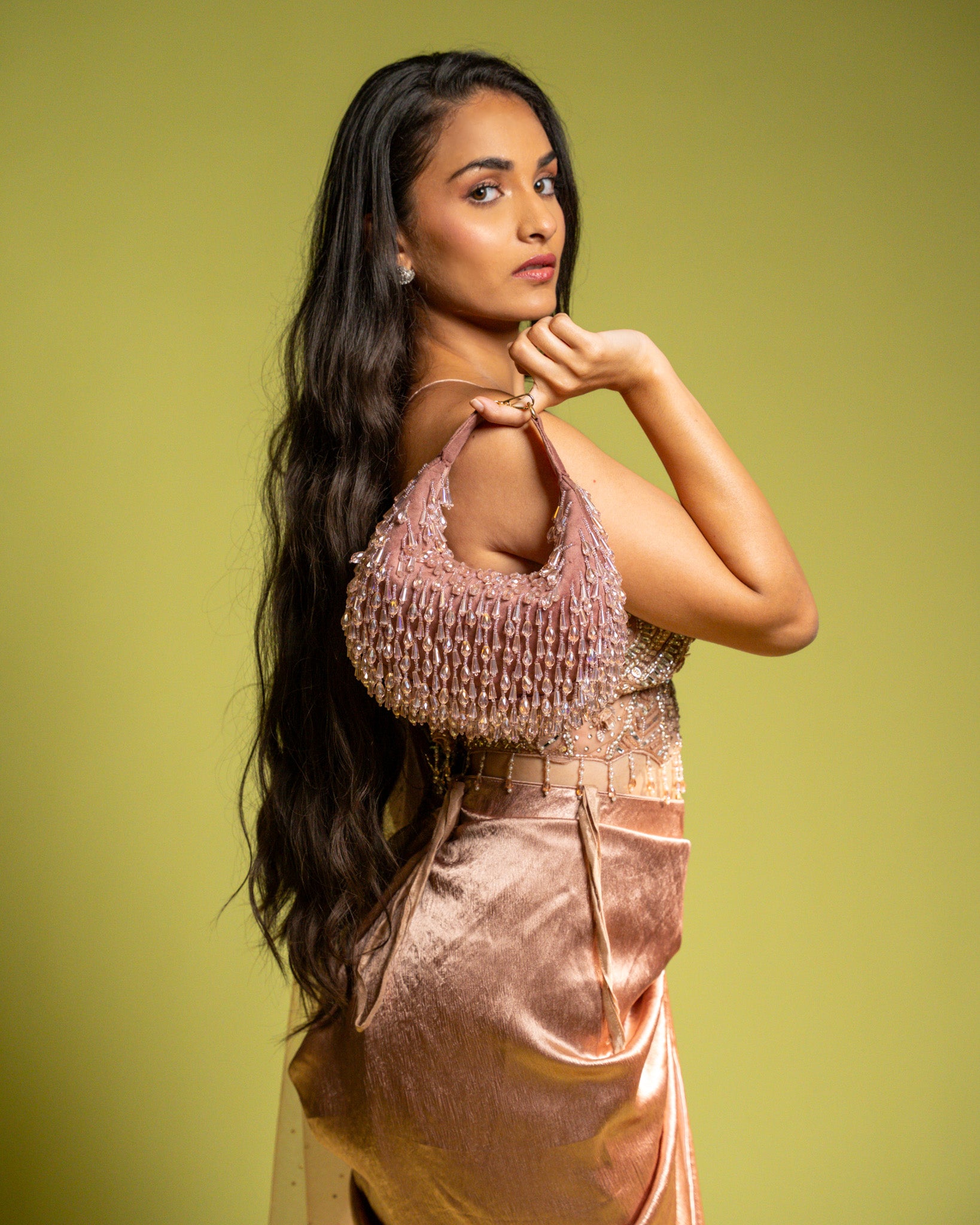 ROSE GOLD DRAPE SKIRT