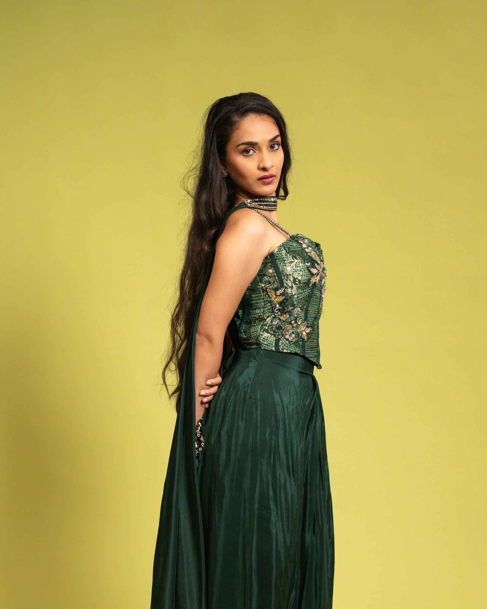 CORSET SILK DRAPE SKIRT