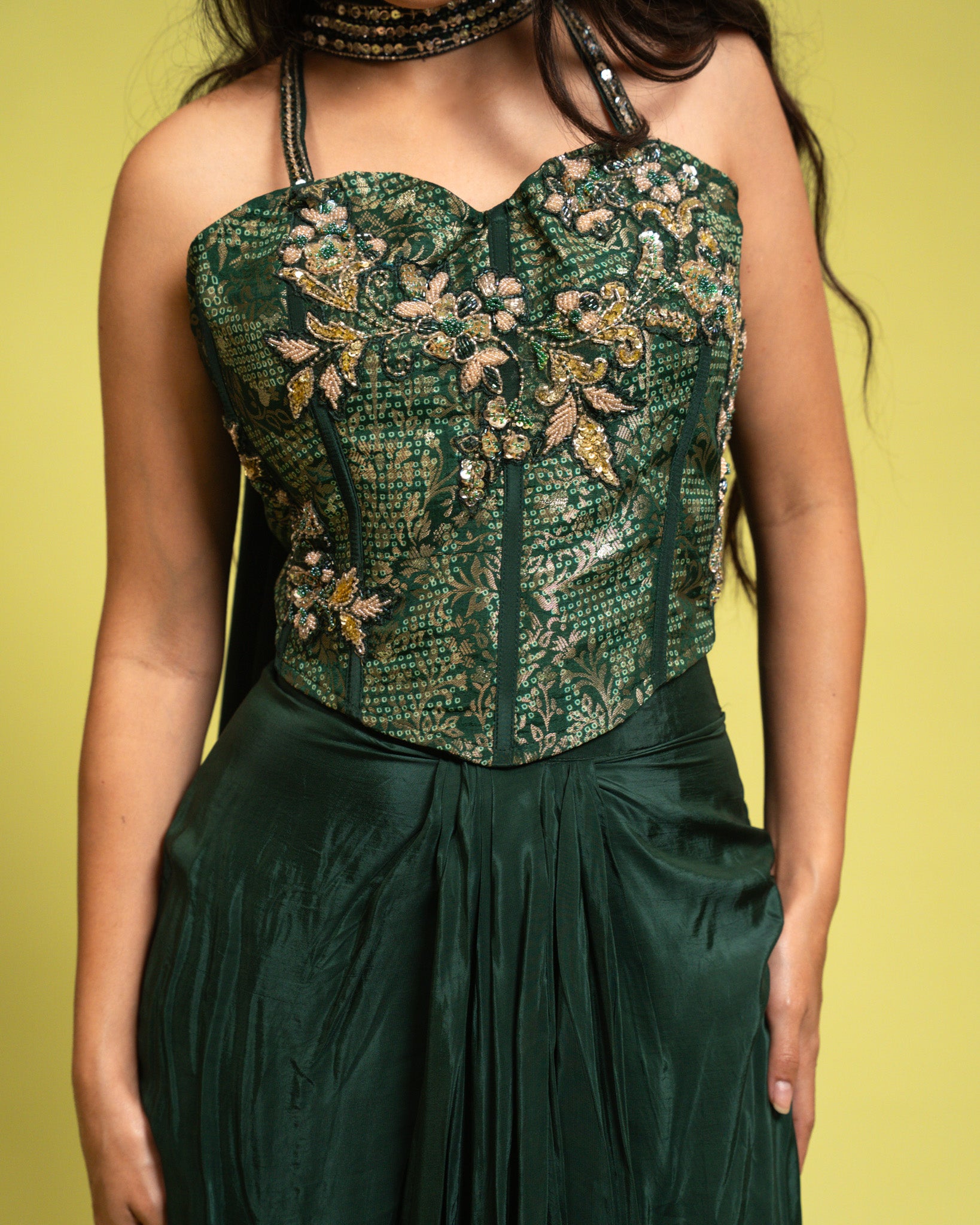 CORSET SILK DRAPE SKIRT