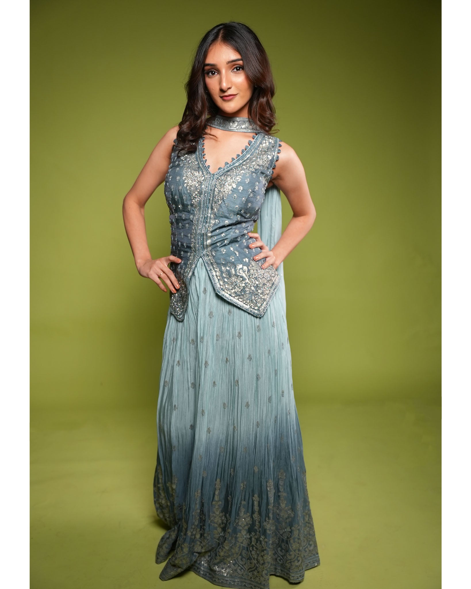 Waist coat sharara set